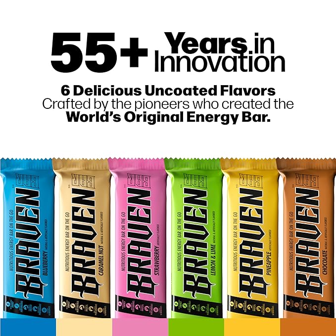 Braven Bar Variety Pack Energy Bars (1.59 oz, Pack of 10) ??Energy Chews with 5g Protein