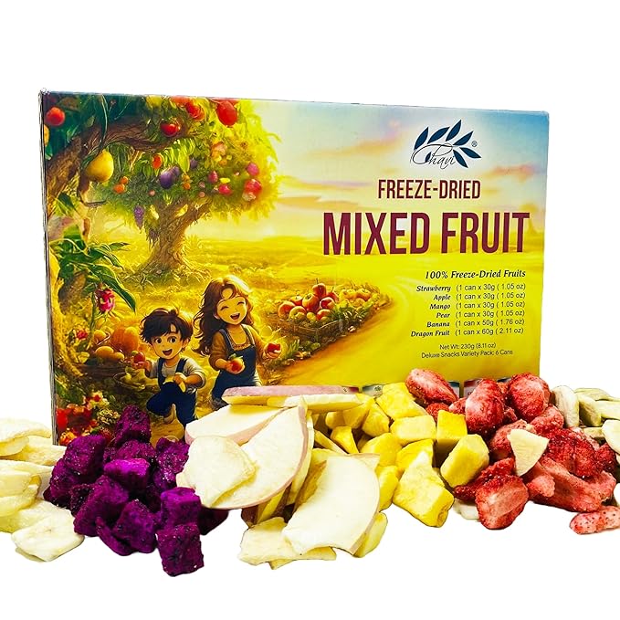 CHAVI Freeze Dried Fruits - Mixed | 6 in 1 | No Added Sugars or Preservatives - Non-GMO, Vegan