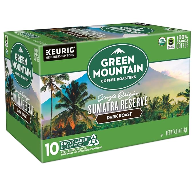Green Mountain Coffee Roasters Sumatra Reserve, Keurig Single Serve K-Cup Pods, Dark Roast Coffee