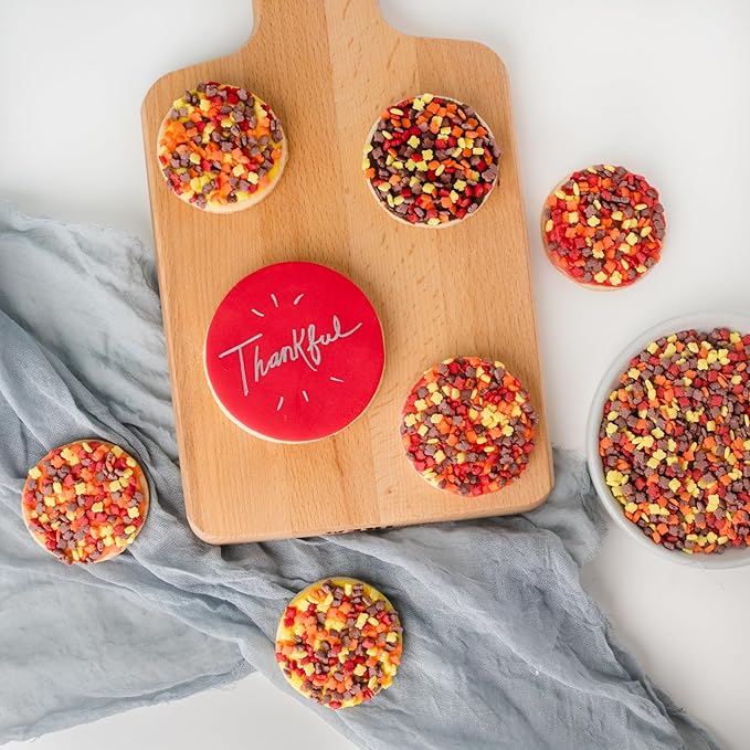 Sweets Indeed Sprinkles, Fall Sprinkles, Leaf Shapes, 4 pack, 11.57 ounces, Edible Sprinkle Mix
