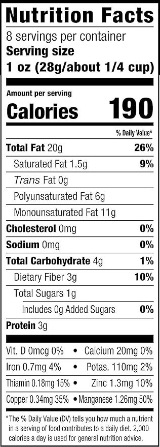 Amazon Brand - Happy Belly Pecan Halves, No Added Salt, 8 ounce (Pack of 1)