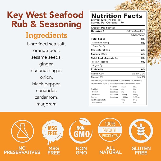 s.a.l.t. sisters Key West Seafood Rub & Seasoning | All-Natural, Gluten Free, MSG Free, Non-GMO |