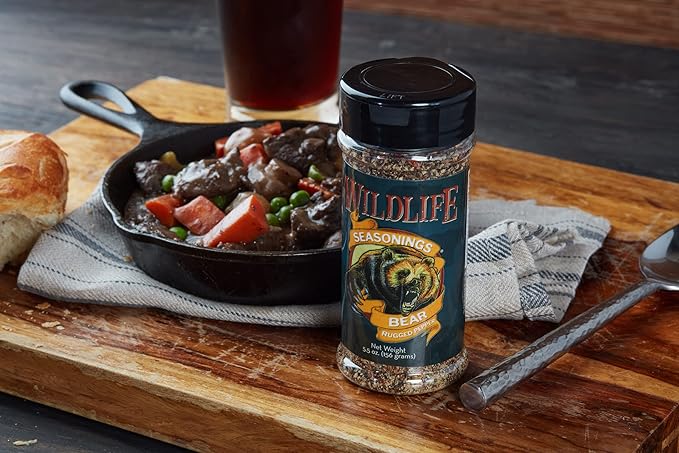 Wildlife Seasonings Bear Rugged Pepper Blend - Bold 7 Pepper Steak Seasoning for Beef, Pork, and