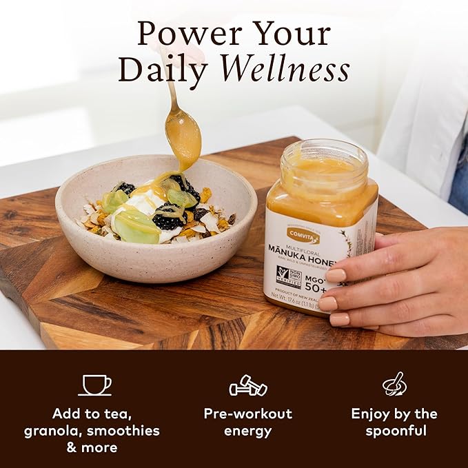 Comvita Manuka Honey MGO 50+ Multifloral - Raw Manuka Honey New Zealand, Pure & Unpasteurized for