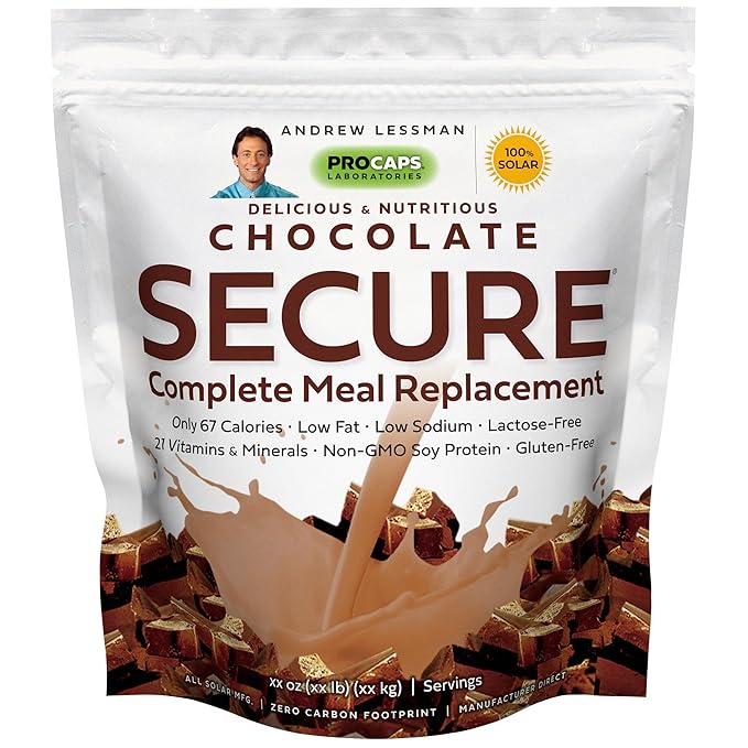 ANDREW LESSMAN Secure Soy Complete Meal Replacement - Chocolate 100 Servings - Only 67 Calories, 7g
