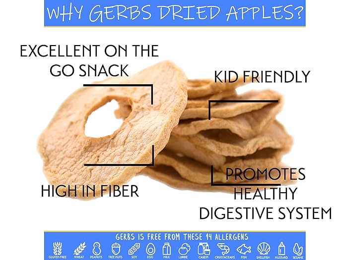 Gerbs Dried New England Apple Slices – 4 LBS. - No Sugar Added, Unsulfured & Preservative Free