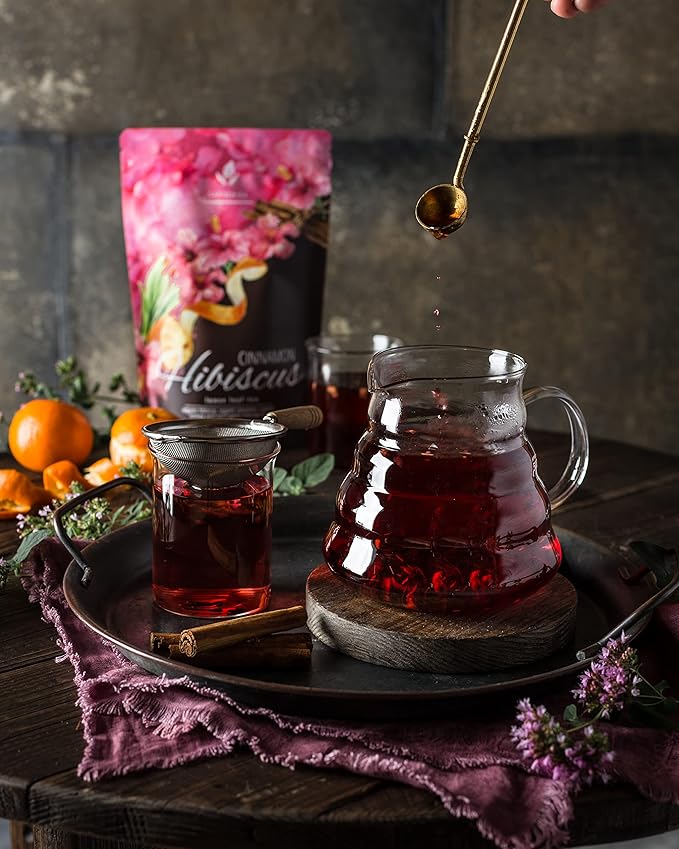 Gardenika Loose Leaf Tea Set, Herbal Caffeine-Free Set - Rooibos, Spearmint, Chamomile, Hibiscus