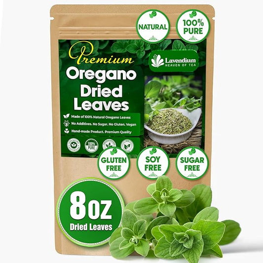 Lavendium, Premium 8 oz Dried Oregano Leaves ??100% Pure, Non-GMO, Gluten-Free, Vegan ??Aromatic