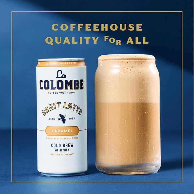 La Colombe Coffee, Caramel Draft Latte, 11 fl oz Cans (Pack of 12), Coffeehouse Quality Cold Brew