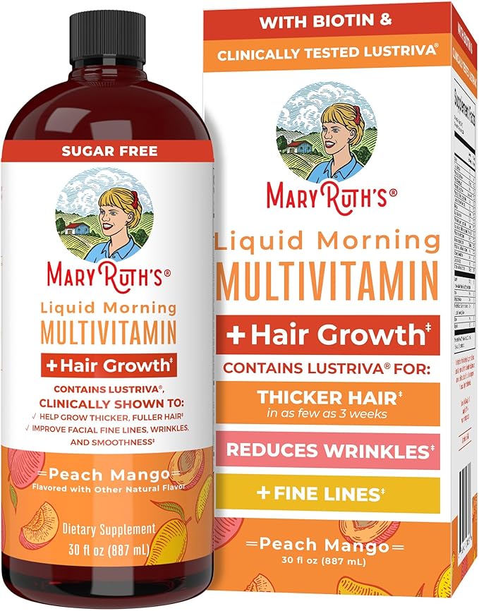 MaryRuth's Liquid Multivitamin + Hair Growth | Clinically Tested for Thicker Hair & Facial Wrinkles