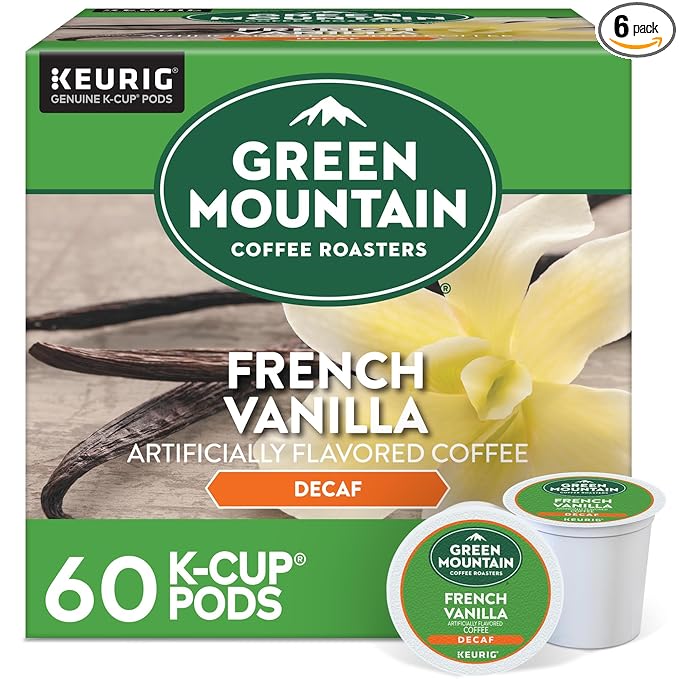 Green Mountain Coffee Roasters French Vanilla Decaf Keurig Single-Serve K-Cup pods, Light Roast
