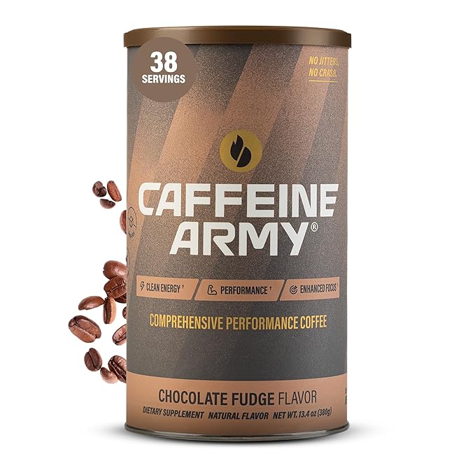 CAFFEINE ARMY Chocolate Fudge | Comprehensive Functional Coffee with MCTs, CoQ10, Collagen and