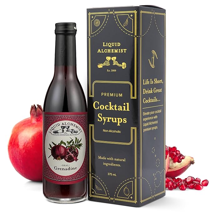 Liquid Alchemist Grenadine Syrup for Cocktails - Real Ingredients Make our Pomegranate Syrup the