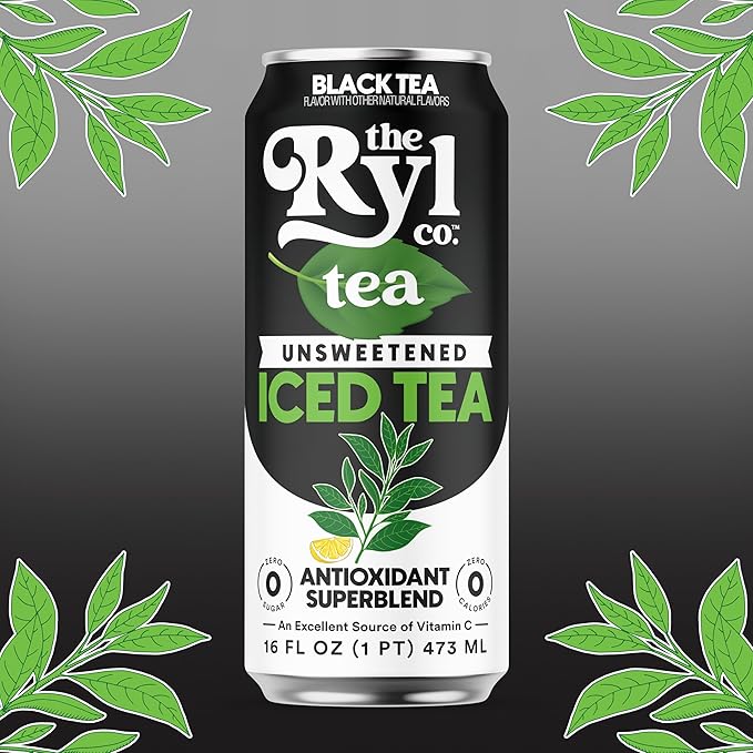 Ryl Unsweetened Black Iced Tea – Antioxidant Superblend, No Artificial Ingredients, Zero Sugar