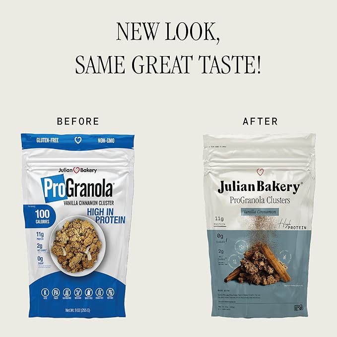 Julian Bakery® ProGranola® Cereal | Vanilla Cinnamon Cluster | 11g Protein | 2 Net Carbs |