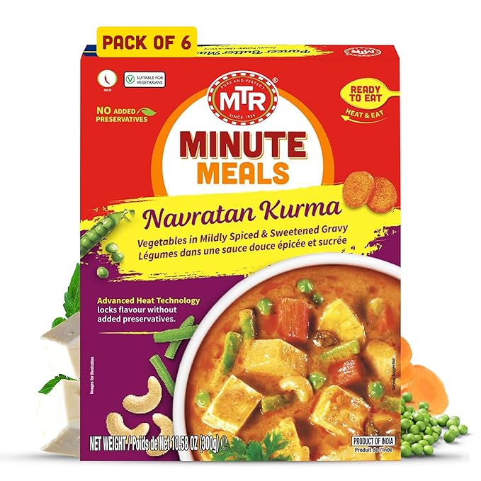 MTR - Minute Meals: Navratan Kurma - Vegetables in Mildly Spiced & Sweetened Gravy - Tasty Indian