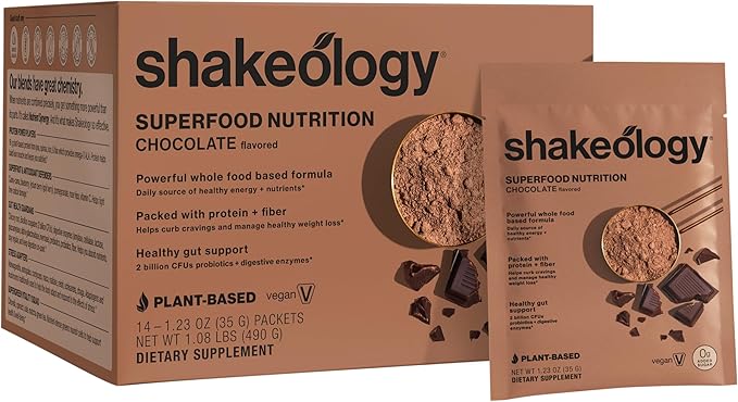 Shakeology 0g Added Sugar Plant-Based Vegan Protein Powder ??Gluten-Free Superfood Shake with