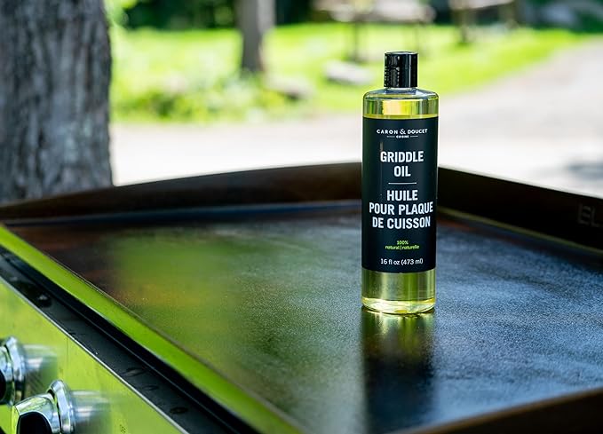 CARON & DOUCET Griddle Seasoning & Cleaning Oil | 100% Plant-Based & Food Grade | Best for