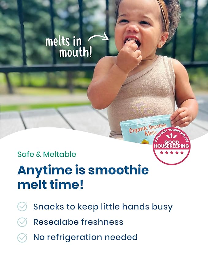 Amara Smoothie Melts - Carrot Raspberry - Baby Snacks Made With Fruits and Vegetables - Healthy