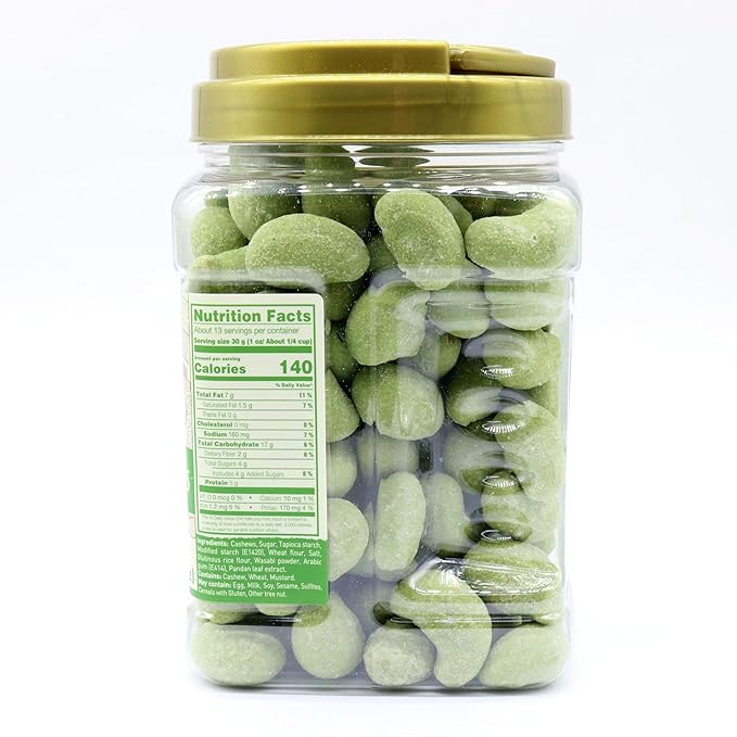 LAFOOCO Cashews, 100% Natural, Vegan Snacks, Great Gift, Resealable Jar, Halal, BRCGS (14.11 oz)