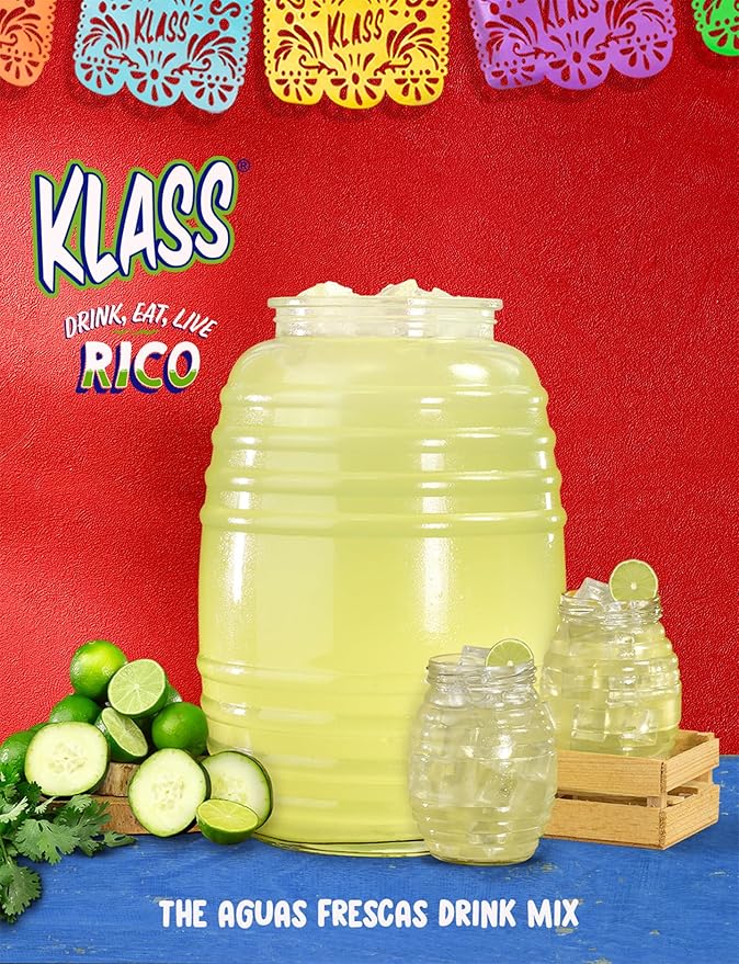 Klass Aguas Frescas | Drink Mix Cucumber Limeade | Flavors From Natural Sources, No Artificial
