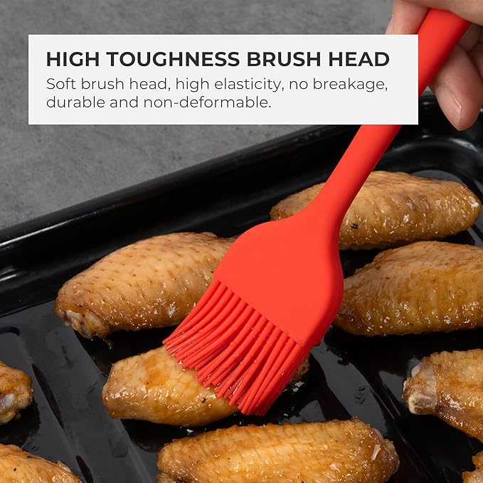 Elihome Mini Silicone Basting Pastry Brush, Cooking Brush for Oil Sauce Butter Marinades, Food