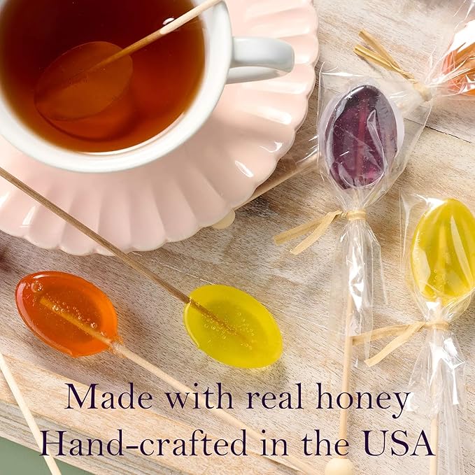 Melville Candy All Natural Honey Spoon Gift Set – Spoons & Lollipops on Wooden Ball Sticks