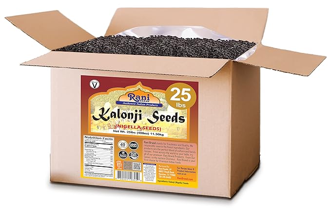 Rani Kalonji (Black Seed, Nigella Sativa, Black Cumin) Seeds 400oz (25lbs) 11.36kg Bulk Box ~ All