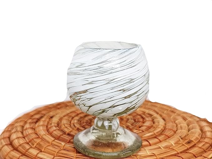 Authentic Mexican Tequila Hand Blown Shot Glasses - Set of 4-2 oz - Mini Glass Snifters - Heavy