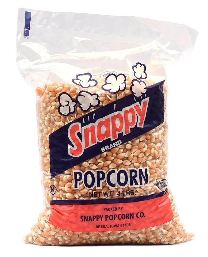 Snappy Yellow Popcorn Kernels for Popping with Popcorn Machine, Air Popper or Stove Top, 4lb, 6 Pack