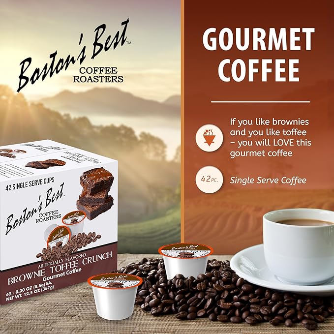 Boston’s Best - Brownie Toffee Flavored Delicious Gourmet Coffee Compatible with Keurig Coffee
