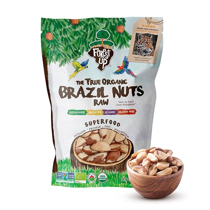 Snack The True Organic Brazil Nuts 15 oz – Raw and Unsalted – Kosher – Healthy-Rich in Vegetable