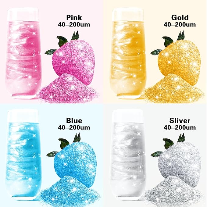 Edible Glitter Spray - 4 Color Edible Glitter for Drinks, Food Grade Edible Luster Dust, Cake