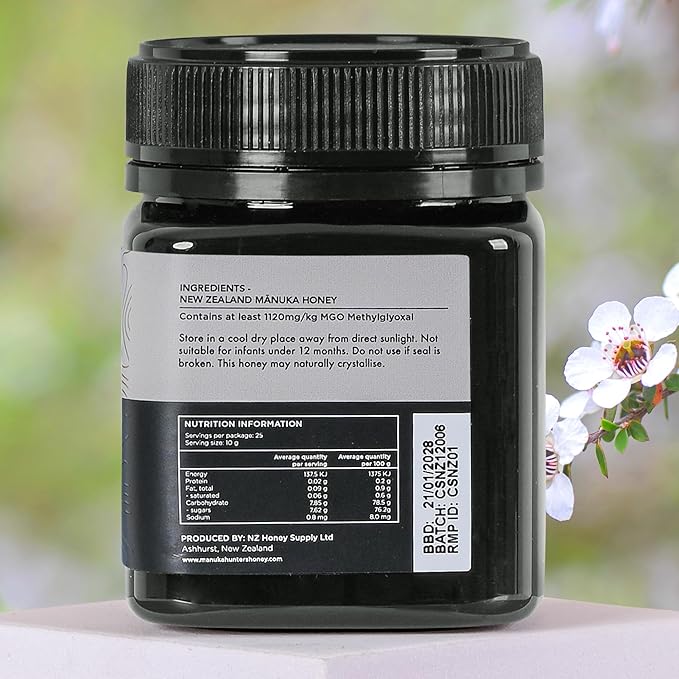 Manuka Hunters UMF 24+/MGO 1120+ Certified New Zealand Manuka Honey - 100% Pure Natural Sweetener