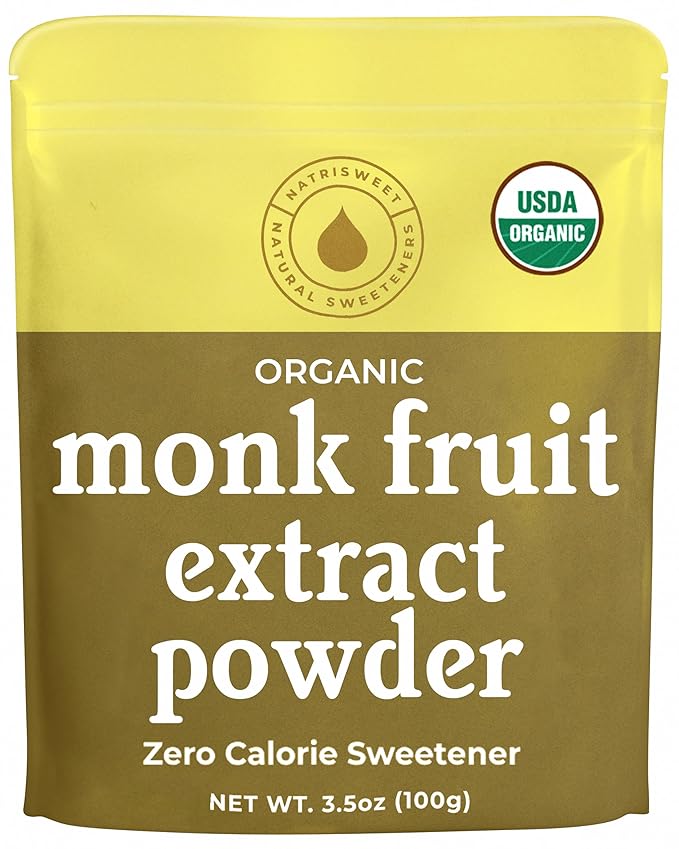 Monk Fruit Extract Sweetener, 3.5 oz, Pure USDA Organic with No Fillers Zero Calories, Zero Carbs