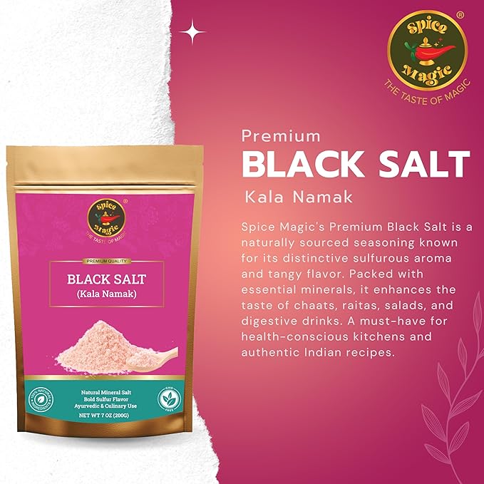 Spice Magic Black Salt (Kala Namak) ??Authentic Indian Mineral Salt | Unique Tangy Flavor for