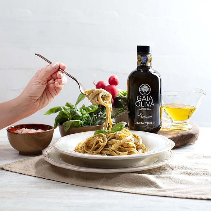 Gaia Oliva Cold Press Extra Virgin Olive Oil, Early Harvest Fruity Flavor Fresh Premium Olive Oil