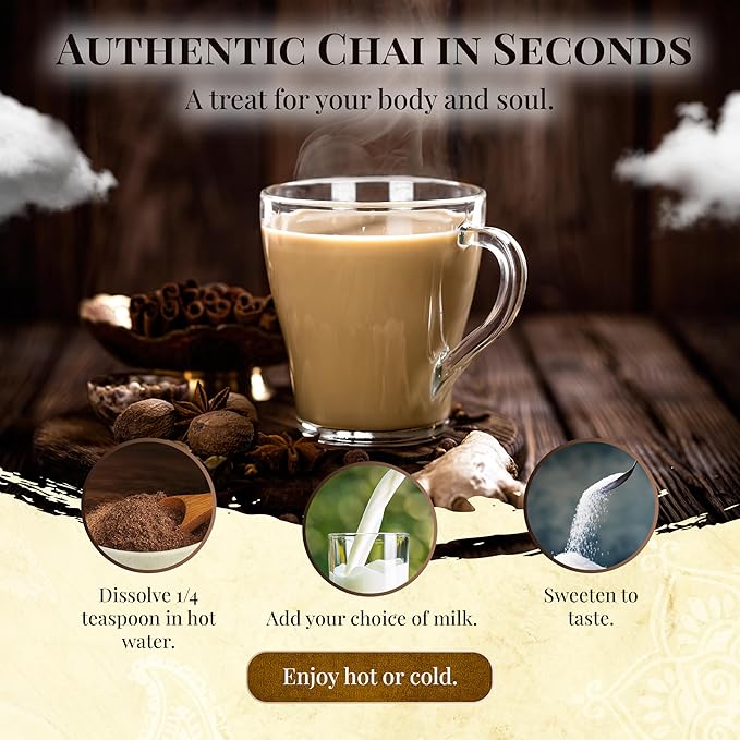 Blue Lotus Chai ??Organic Rooibos Masala Chai - Makes 265 Cups ??Caffeine-Free, No Steeping, No