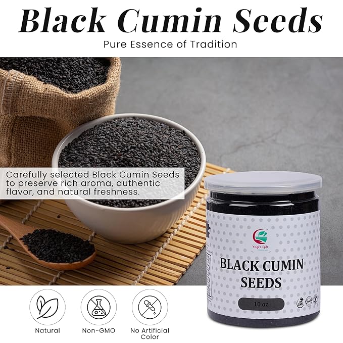 Black Cumin Seeds 10oz, Nigella Sativa, 100% Pure & Natural, Premium Quality Kalonji Seeds, Perfect