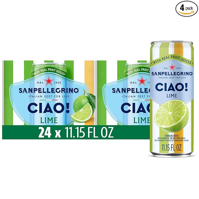 Sanpellegrino CIAO Lime Sparkling Water, Low-Calorie Italian Sparkling Water with Real Fruit
