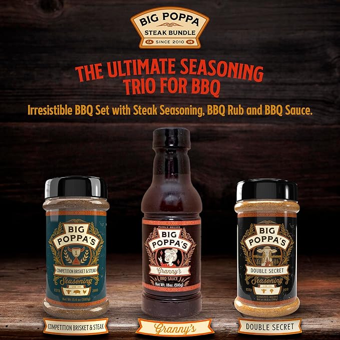 Big Poppa's Steak Bundle – Irresistible BBQ Set Featuring Steak Seasoning, BBQ Rub & Sauce