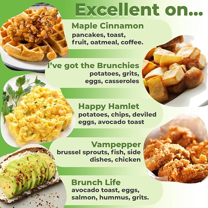 FreshJax Breakfast Seasoning Gift Set ??5 Organic Spices: Maple Cinnamon, Brunch, Bacon Salt