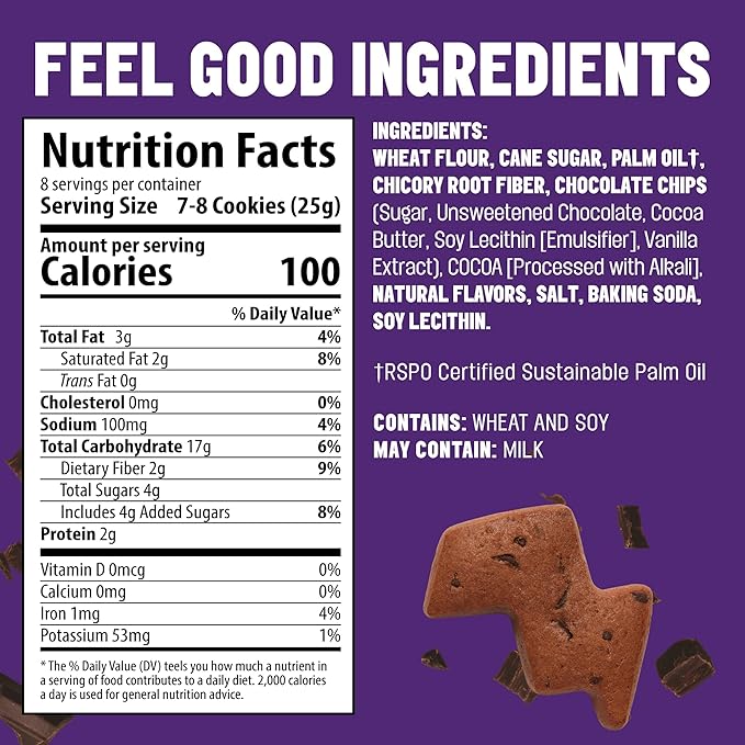 Mavericks Double Chocolate Bolt Cookies - Plant-Based Chocolate Chip Cookies, Healthy, Plant Based