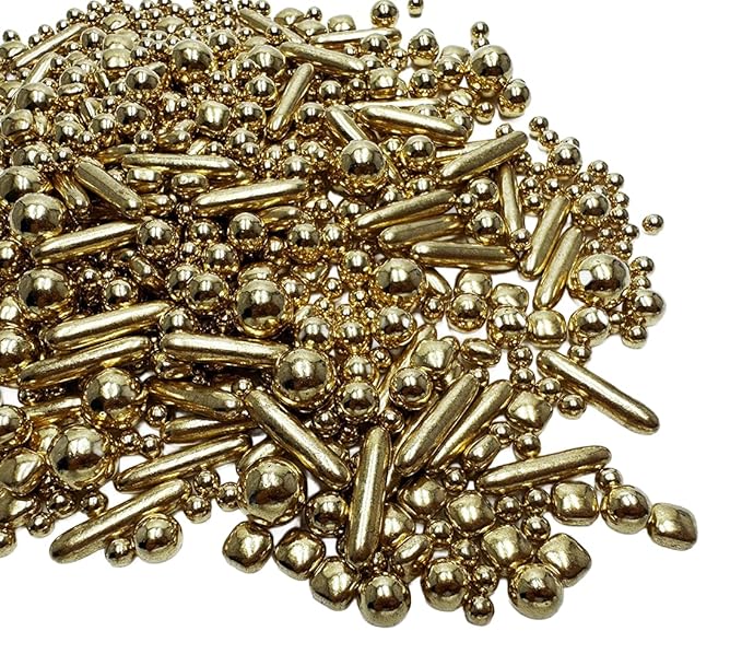 Gold Dragees Sprinkles Sprinkles for Cake Decorating, Gold Pearl Sugar Cupcake, Cookies, Ice Cream