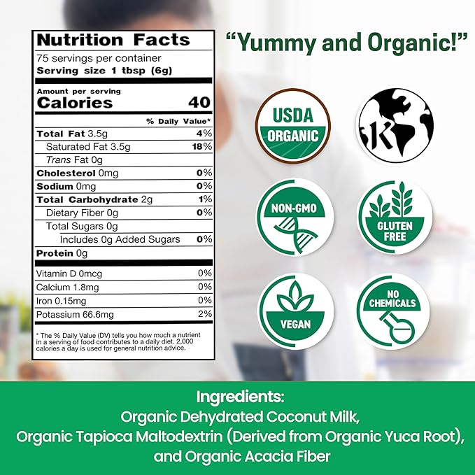 Z Natural Foods Organic Coconut Milk Powder - All-Natural Vegan Dairy-Free Alternative with MCTs