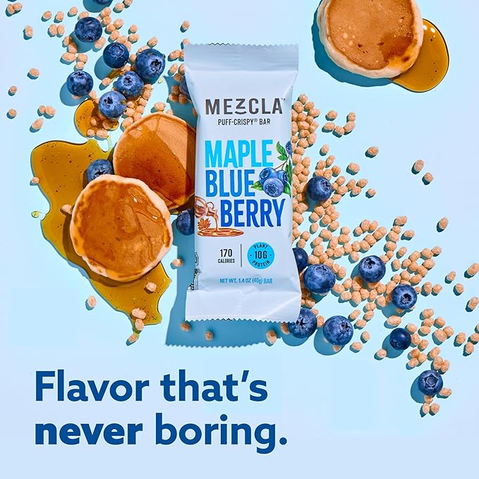 Mezcla Puff Crispy Protein Bars, Gluten Free & Vegan Protein Bars, 10g Protein, Alt for Crispy Rice
