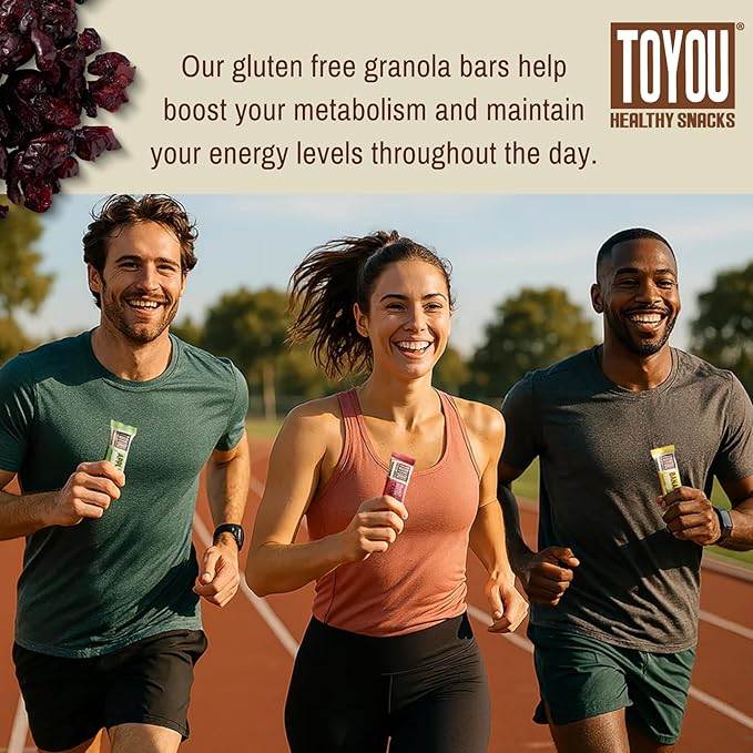 ToYou Chewy Fruit and Nut Bars - Healthy Protein Snacks | Peanut Butter Cranberry - 1.41 Ounce