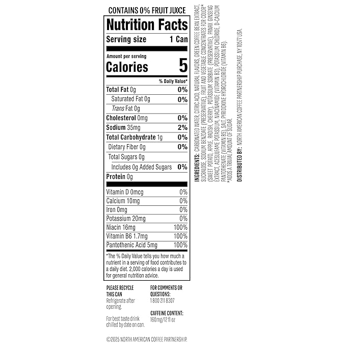 Starbucks Iced Energy Drink, Watermelon Splash, Zero Sugar Energy Drink, Plant Based Caffeine