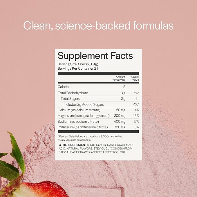 Gainful Hydration Powder Packets, Caffeine Free with Key Electrolytes Magnesium and Sodium, Energy
