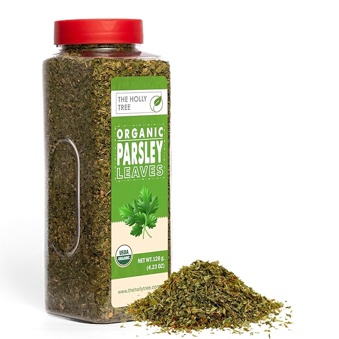 Organic Parsley Flakes 4.23 oz - Organic Dried Parsley Flakes for Cooking & Garnishing - USDA